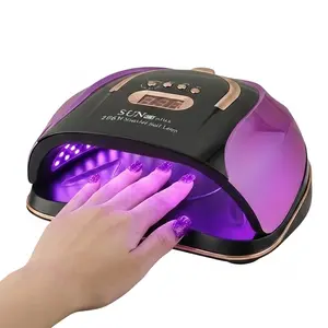 256W UV LED Nail Lamp with 57pcs Long-Lasting Lamp Beads, 4 Timer Settings (10/30/60/99S), Large LCD Display & Portable Handle Professional Dryer Manicure