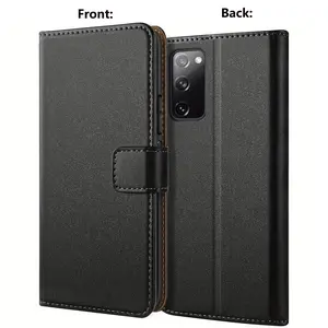 Mobile Phone Case For Samsung Galaxy S20 / Galaxy S20 FE / Galaxy S20 Plus, With Kickstand PU Leather Card Slot Black Wallet Flip Protective Phone Case Cover