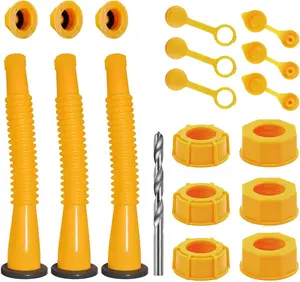 Gas Can Spout Replacement Kit, Gas Can Nozzle Replacement (3 Kit-Yellow) All gaskets are installed and ready to use upon receipt. For 1/2/5/10 gallon gas can