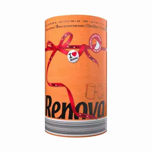 Renova Orange Paper Towel Jumbo Roll 2 Ply 120 Highly Absorbent Sheets