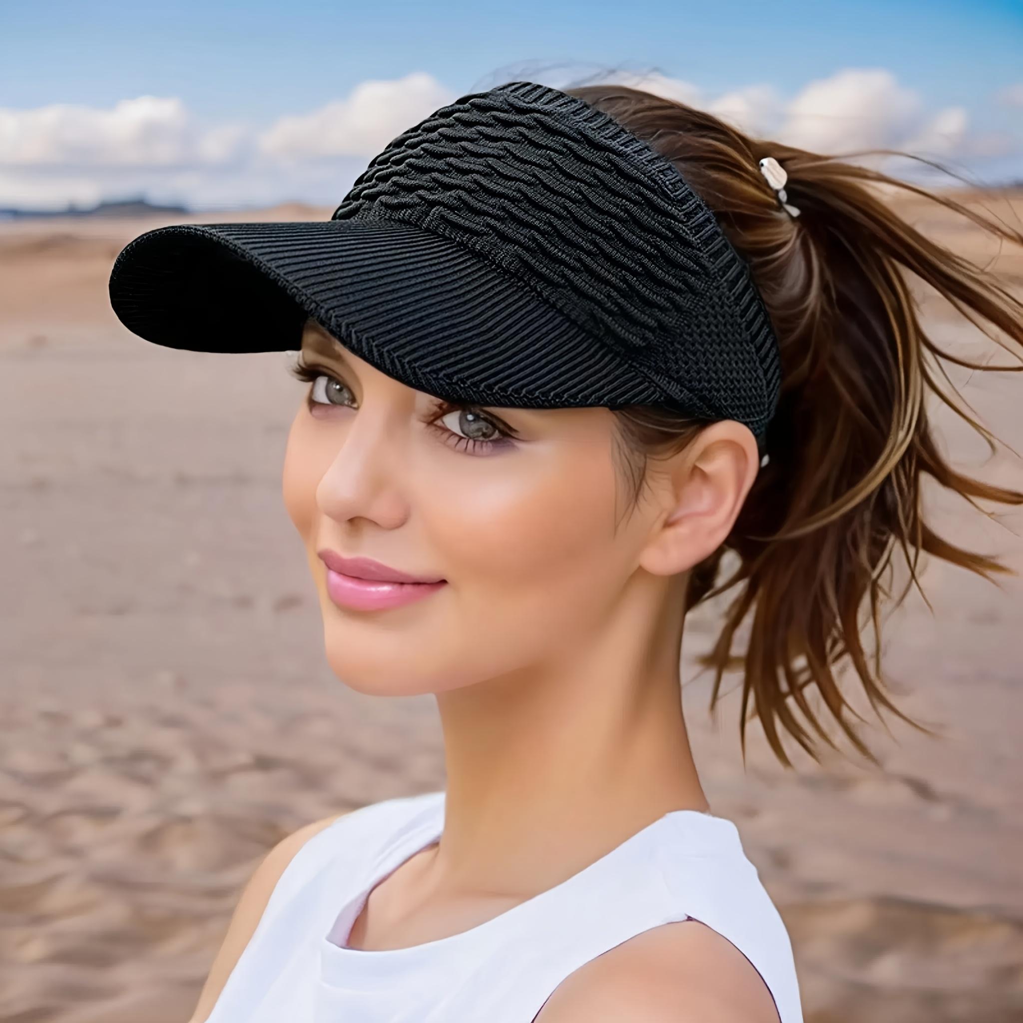 Spring/Summer Outdoor Sports Visor Cap Women's Open-Top Sun Hat for Students Sunshade UV Protection Ideal for School Outings and Sports Events