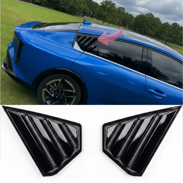 NARPES Rear Side Window Louvers For KIA K4 SEDAN 2025 2026  (LX、LXS、EX、GT-Line、GT-line Turbo)Accessories,Painted Gloss black