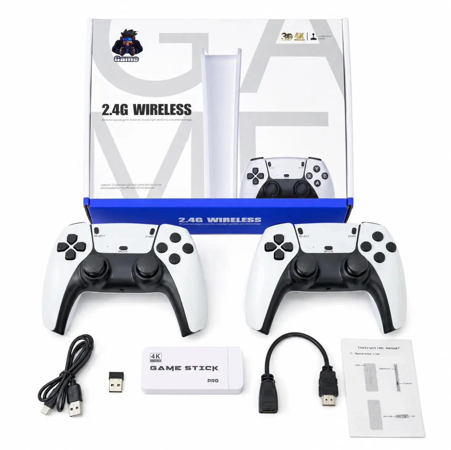 M15 Retro Gaming Console for TV, Classic Wireless Game System, Plug & Play Home Entertainment Device, Built-in Classic Games, Dual Wireless Controllers, Gaming Gift for Kids & Adults