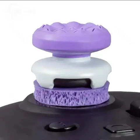 Professional Xbox/PS4/PS5 Controller Thumbsticks Height Increase Anti-slip Abrasion Resistant Ergonomic Protective Thumb Grips with 1 High-Rise Convex 1 Mid-Rise Concave Precise Control Black/White/Blue/Purple Rubber