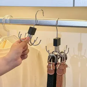6 Claw Hook, Rotating Bag Rack, Multi-Functional Coat and Hat Hanger, Dormitory Belt Cap Storage, Space-Saving Wardrobe Organizer, Rotatable Clothes Hanger, Adjustable Hooks Hanger