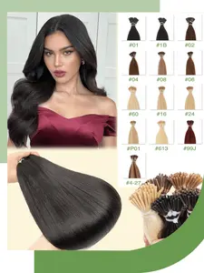 Invisible I Tip Human Hair Extensions, Pre-Bonded Fusion Hair, Natural Black & Various Colors, Durable & Heat Resistant, For Women Men All Genders, Salon Quality Wear And Go, Daily Holiday Festival Party Wedding Use