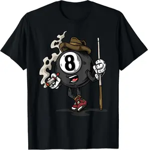 100% cotton Unisex Billiard Ball 8 Pool Billiards T-Shirt