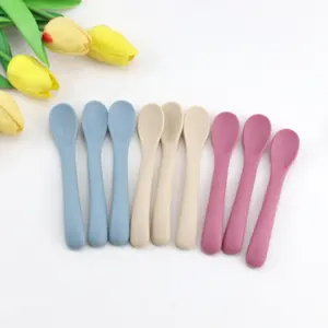 Silicone Feeding Spoon, 3 Counts/set Baby Soft Training Spoon, Baby Tableware Feeding Supplies, Dishwasher Clean, Cook Resistant, Durable Utensils Tableware, Silicone Utensils Set