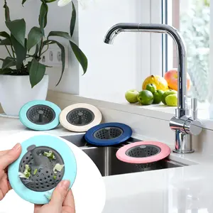 4PCS 4.5" Diameter Flexible Silicone Kitchen Sink Strainers Anti-Clogging Sink Stopper Covers Drain Catcher Drainer Baskets Easy to Clean Multicolor