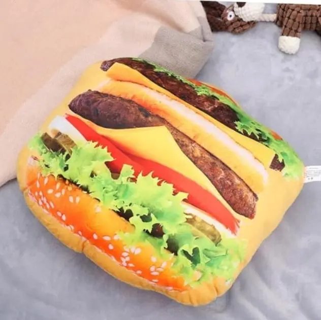 Hamburger-Shaped 3D Throw Pillow for Home or Events