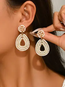 1 Pair Boho Bling Vintage Ethnic Style Handmade Beaded Multi-Layer Waterdrop Dangle Earrings, Ideal Gift for Valentine's Day, Mother's Day, Women's Day, Thanksgiving & Wedding Season, Perfect for Women's Daily Wear, Vacation, Parties, Balls, Music