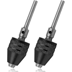 2Pcs Mini  3 Jaw Drill Quick Change Chucks Adapter Mini  Chuck Collet Converter Conversion Tool for Electric Grinder Engraving Machine |   3mm Round Shank, 0.3-3.4mm