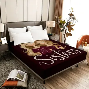 Two blonde women in purple outfits, sister-themed foam mattress, suitable for bedrooms, rentals, student dormitories, and essential for sleep.