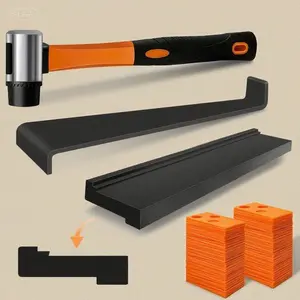 Double-Sided Flooring Installation Kit with Notches, Universal Tapping Block and Pull Bar, 40Pcs Spacers and Rubber Mallet for Vinyl Plank, Laminate Flooring Tools, Durable and Easy-to-Use DIY Accessories