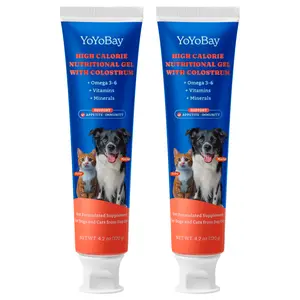 2 Pack Colostrum Nutritional Gel for Dog & Cat - High Calorie Supplement for Senior Dogs Cats, Stimulate Appetite for Cats, Immune Support, Dog Cat Weight Gainer, Elderly Pets Supplement
