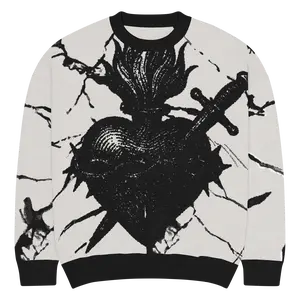 SACRED HEART Crew Neck Sweater in Bone