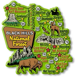 Black Hills National Forest Jumbo Map Magnet by Classic Magnets