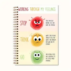 1pc Working Through Spiral Journal Notebook Inspirational Mental Health Journal Gifts for Friends, Notebooks & Paper School Counselor Therapist Gifts, Office Stationery 5.5x8.3INCH Spiral Journal Notebook