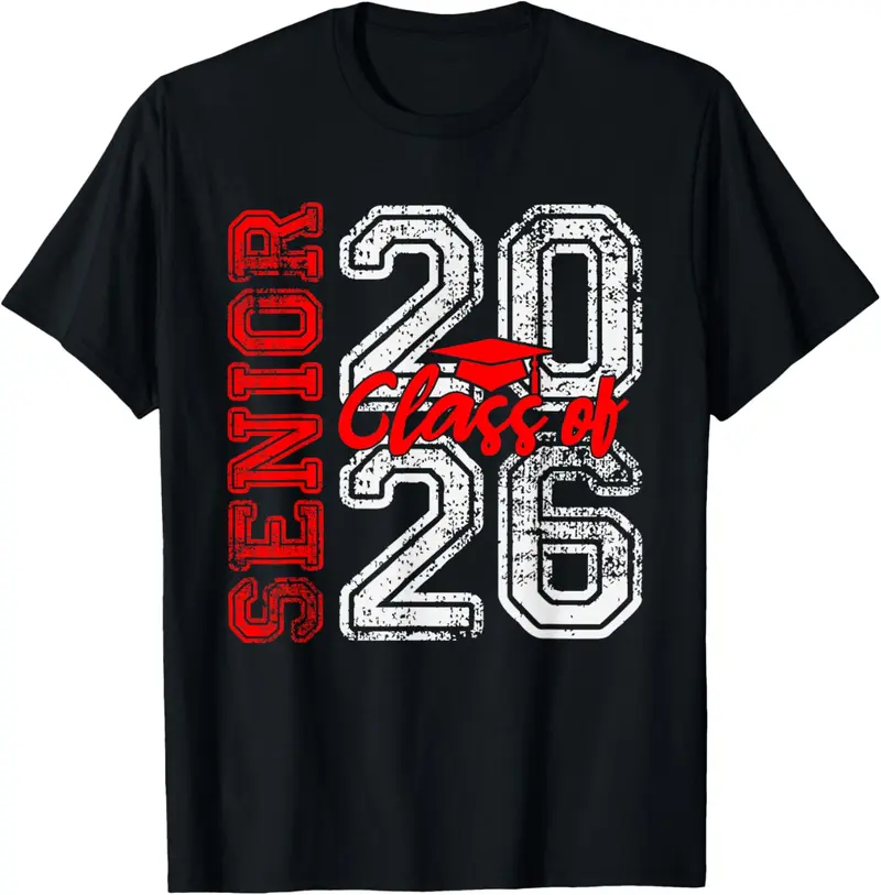 Senior 2026 Graduate Class of 2026 Graduation Men Women Kids T-Shirt Pure Cotton Graphic Tees Menswear Top: Gifts for Men & Women