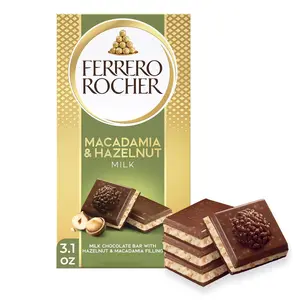 Premium Chocolate Bar, Milk Chocolate with Hazelnut & Macadamia Filling, Easter Chocolate, Great for Gifting, ​3.1 oz