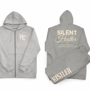 Silent Hustler Unisex Zip Up Jacket with Pants Set - Stylish & Comfortable Active Wear