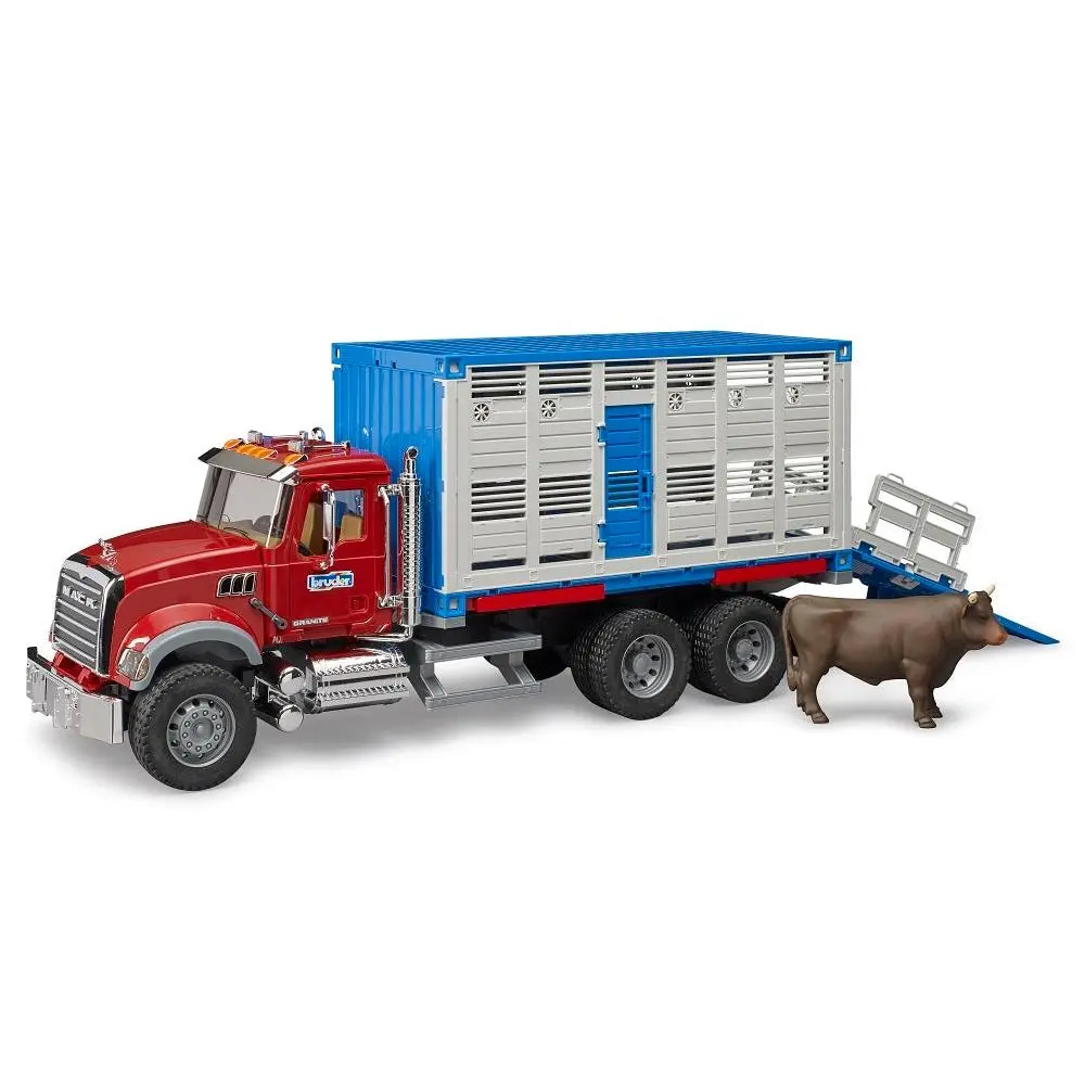 Bruder 02830 Mack Granite Cattle Transport Truck with 1 Cattle 28.12.10
