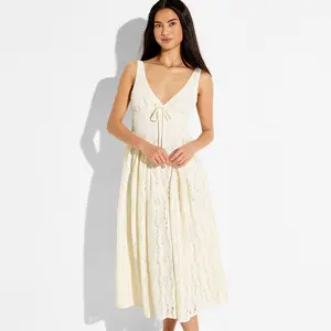 Women's Midi Lace Basque Empire Waist Dress - Wild Fable