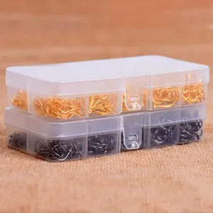 Fishing Hook Set with Storage Box, 600pcs/box 10 Sizes Carbon Steel Fishing Hook, Portable Fishing Accessories for Freshwater & Saltwater