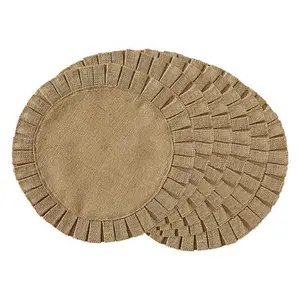 Design Imports Natural Jute Round Ruffle Trim Placemats - Set of 6