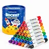 JUPITEARTH Jumbo Rocket Silky Twistable Crayons Art Supplies Kit - Easy Grip, Washable, Non-Toxic, Dual-Use Formula for Toddlers, Bright Coloring, Drawing, Art Crafting (12-36 Colors)