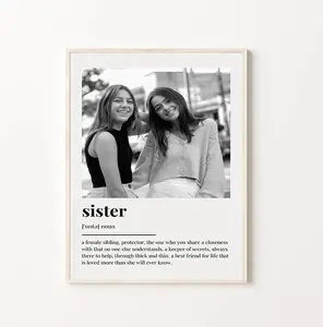 PERSONALISED SISTER DEFINITION Print, Wall Art Print, Sister Gift, Sister Print, Photo Definition Print, Quote Print