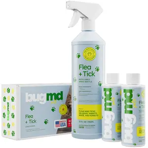 BugMD Flea & Tick Concentrate 3.7 oz 2-Pack Plant-Based Formula for Pet Areas Refillable Spray Bottle BugMD Flea & Tick Concentrate 3.7 oz 2-Pack Plant-Based Formula for Pet Areas Refillable Spray Bottle