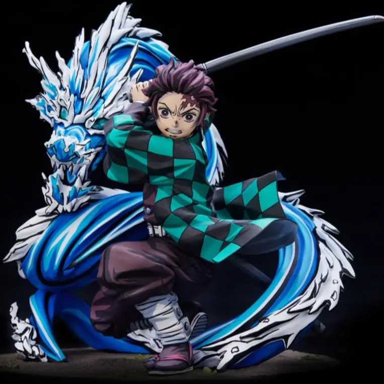 Demon Slayer Tanjiro Figure & Card Bundle + One Touch Magnetic Holder with Stand  & Demon Slayer Cardfun Box - Qty 1 - New Sealed Boxes
