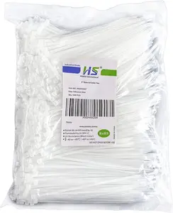 HS Clear Zip Ties 6 Inch Small (Bulk 1000 Pack) 18 LBS Self Locking Zip Ties White Nylon Ties Thin,Strong and Durable HUASU