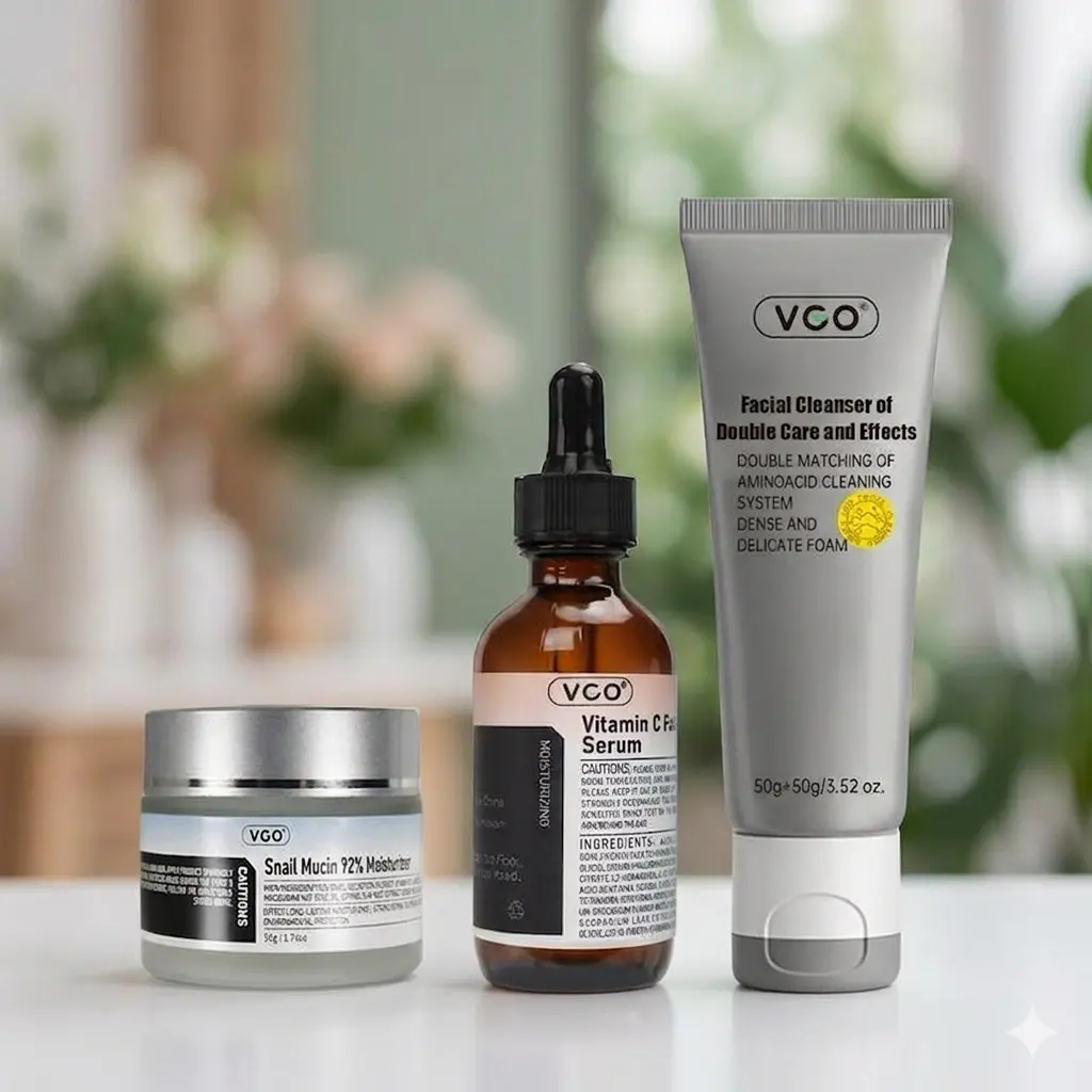 VGO Simple Skin Routine – Cleanser, Serum & Snail Cream