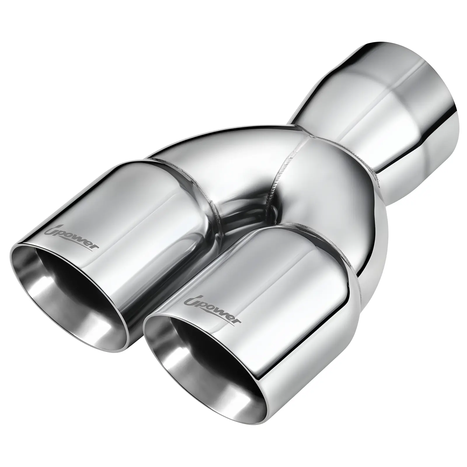 Upower 3" Dual Exhaust Tip, 3" Inlet 3" outlet 9.5" Long Double Wall Polished Stainless Steel Tailpipe Tip