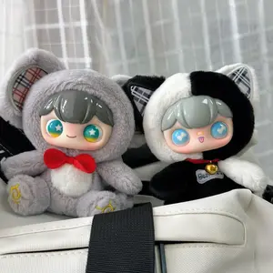 KOKKA Different Animals Club Plush Blind Box Moving Eyes Long/Short Fur Unique Accessories Poseable Tail 13 cm Keychain 6 Designs + 1 Secret Perfect for Christmas & Birthday Gifts