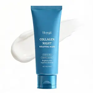 HOYGI Night Wrapping Mask, Collagen Lifting & Niacinamide Brightening Peel Off Mask, Centella Calming Hyaluronic Acid Hydrating, Firm & Glow Overnight Treatment for Dull Sagging Skin face floating