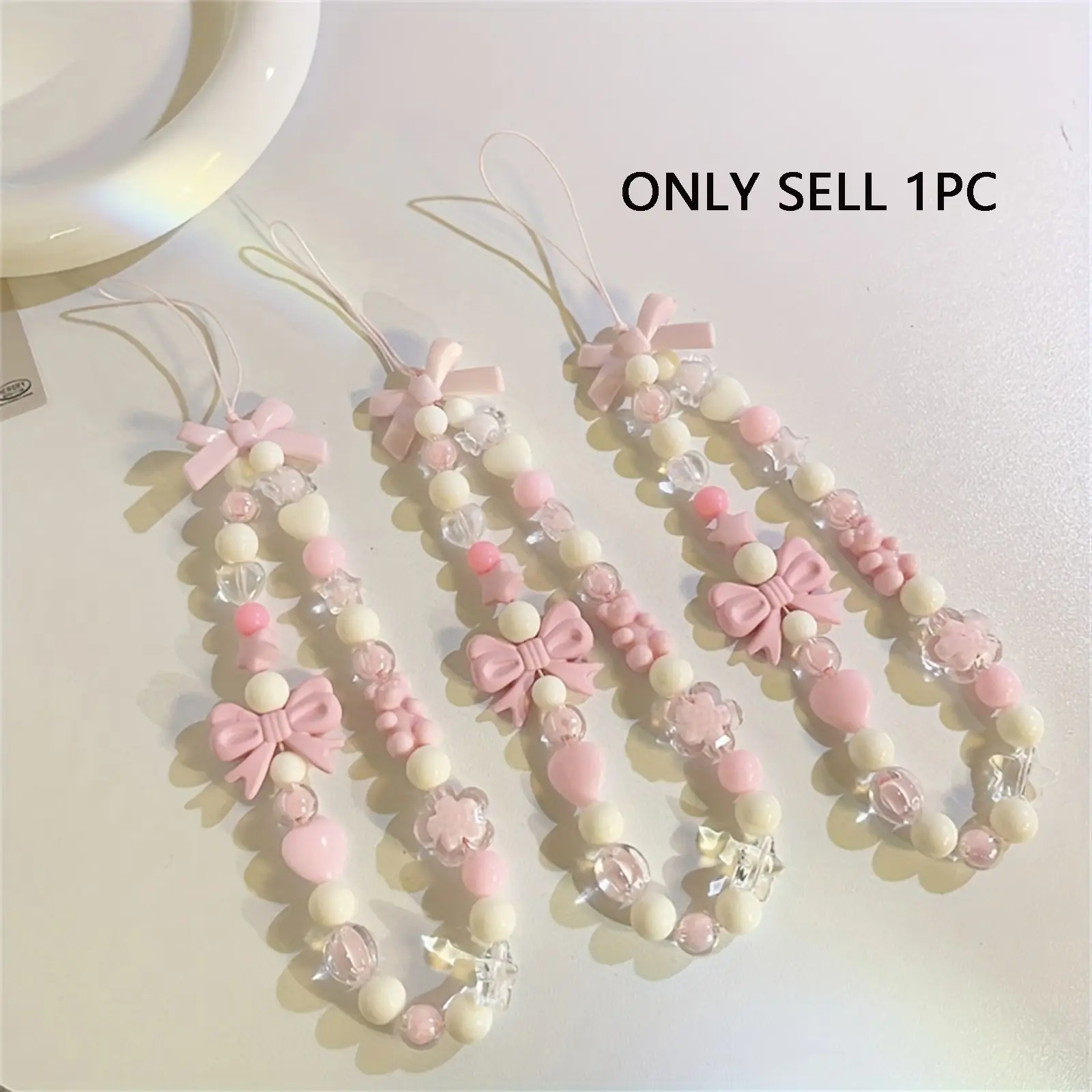 Fashion Y2K Bear Lanyard Phone Strap with Bowknot and Star Flower Design, Suitable for Phone and Camera Accessories Phone Accessory