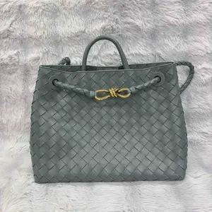 Pre-owned Bottega Veneta leather Tote Bags Intrecciato Andiamo Medium Handbag XiaoTang0067