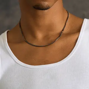 Micro Cuban Chain in Black - 3mm - Perfect Gift