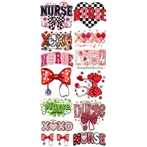 Nurse Premade Gangsheet 12 Transfers Ready to Press DTF Transfer Hot Peel for Adult Prints Art Top Womenswear Tshirt Tshirt Streetwear