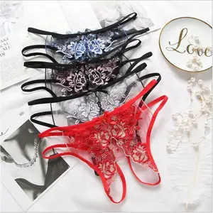 Women's Sexy Floral Thongs Panties Crotchless Underwear Lingerie G-string Lace Briefs
