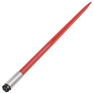【Summervibes】VEVOR Hay Spear 49" Bale Spear 4500 lbs Capacity, Bale Spike Quick Attach Square Hay Bale Spears 1 3/4" wide, Red Coated Bale Forks, Bale Hay Spike with Hex Nut & Sleeve for Buckets Tractors Loaders