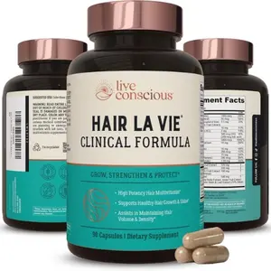 Hair Le Vie Clinical Formula - Vitamins for Hair Growth with Biotin 5000mcg Collagen & Saw Palmetto - Pack of 1 - 90 Capsules
