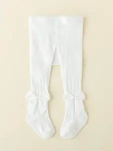 Half-Length Bottoming Pants with Cute Bow Design, Breathable All-Season Versatile Leggings for Girls, Elastic Waisted Pants, Adorable Fashion for Everyday Wear