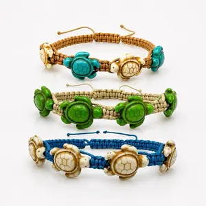 Turtle Bracelet Adjustable Unisex Hemp Cord Beach Anklet Sea Turtle Jewelry Coastal Bracelet Ocean Style Summer Bracelet Anklet Resin Turtle Beads Boho Surfer Bracelet Vacation Jewelry Gift for Men Women Coastal Bracelet Anklet Hawaiian Carey Turtle