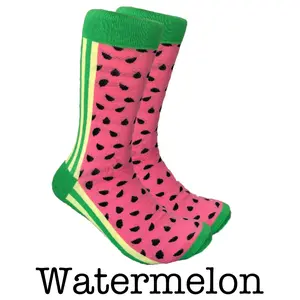 Crazy Shocks Watermelon Crew Socks Cartoon Dopamine Y2K Style All Seasons 80% Combed Cotton 15% Nylon 5% Spandex One Size Fits All