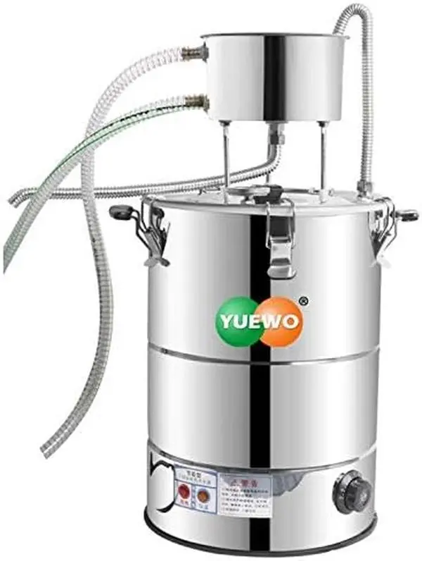 YUEWO 110V Automatic Electric Heating Alcohol-Water Distiller Kit, 22L & 2-Size Countertop Home Use DIY Whiskey Vodka Distilled Water Making Bar & Kitchen Utensil, Diy Kits