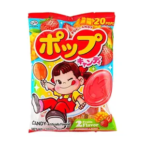 FUJIYA Japanese Strawberry & Mango Lollipops - 20 Count, 114g Family Pack, Fruity Candy Sticks for Kids & Adults
